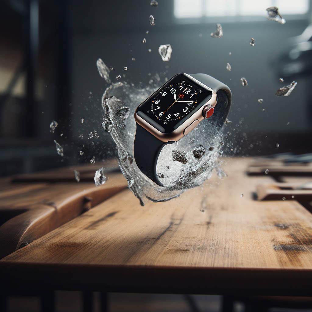 Old Apple Watch falling on the table