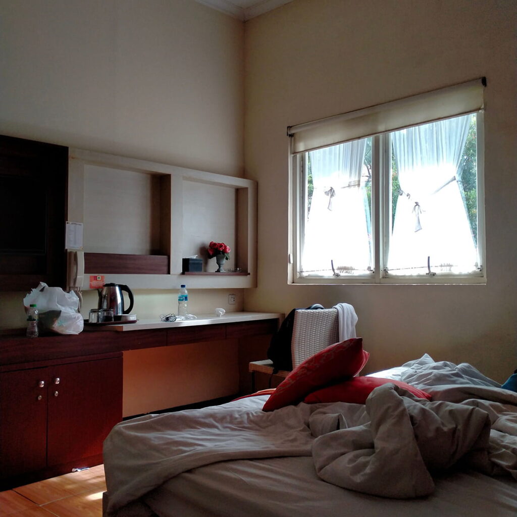 A messy bedroom
